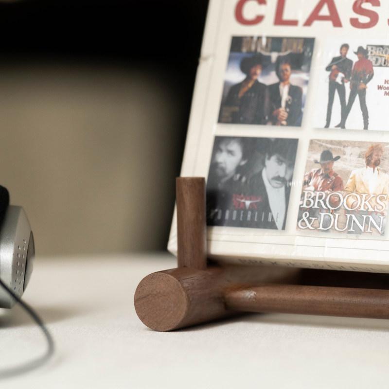 Solid Wood Desktop CD Display Stand & Record Holder