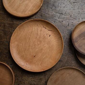 Solid Wood Fruit Plate Cherry Wood Water Plate