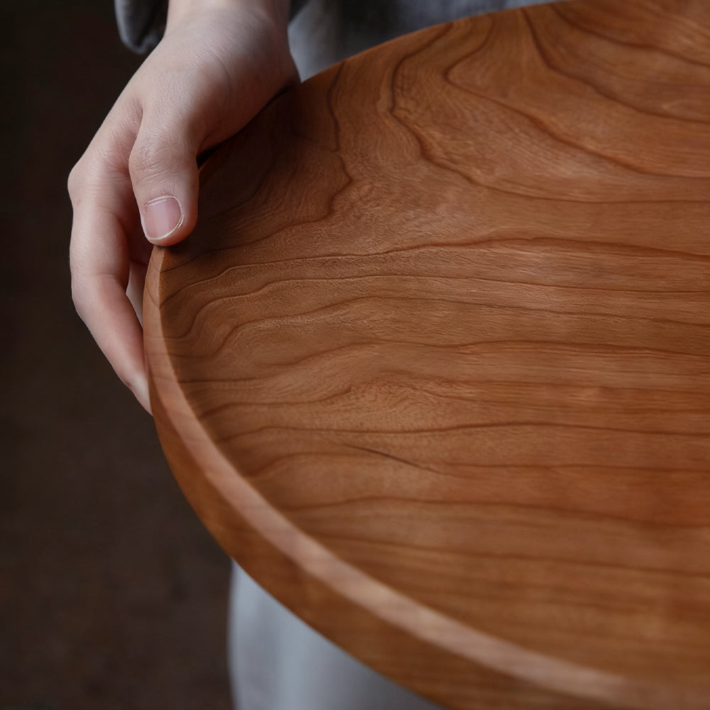Solid Wood Fruit Plate Cherry Wood Water Plate