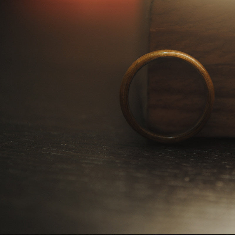 Vintage Dome Wooden Ring Gift with Handmade Ring Box