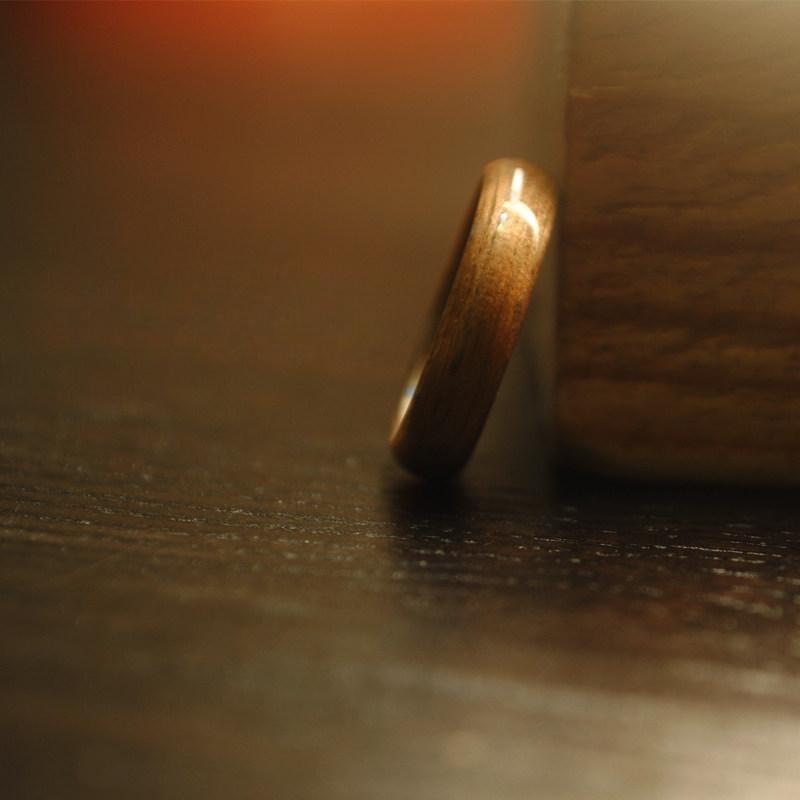 Vintage Dome Wooden Ring Gift with Handmade Ring Box