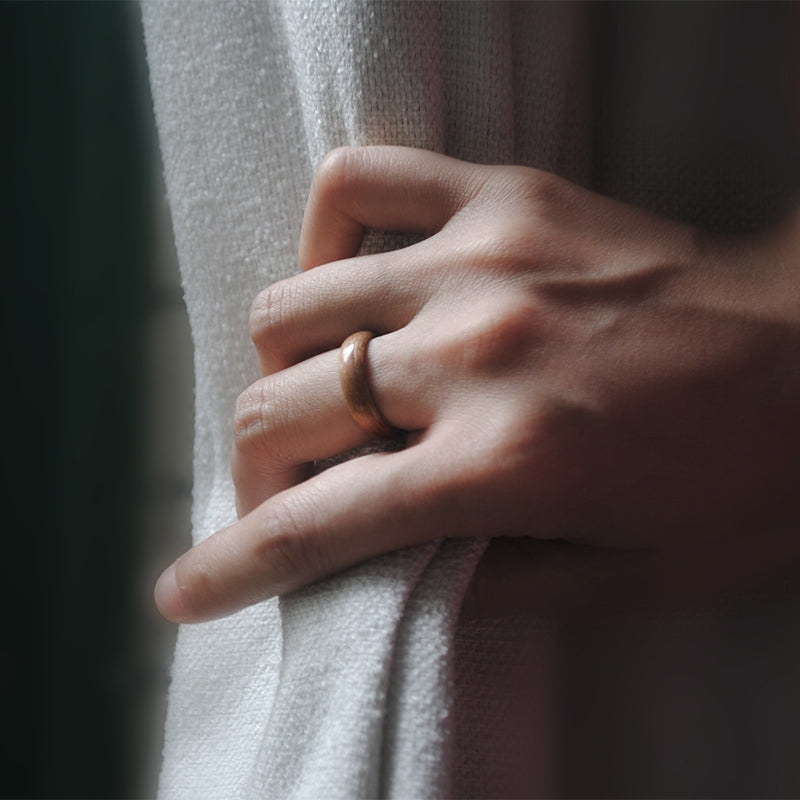 Vintage Dome Wooden Ring Gift with Handmade Ring Box
