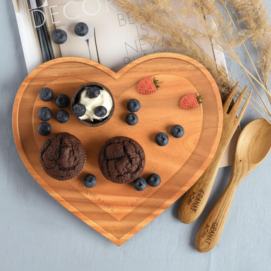 Heart Cutting Board with Monogram