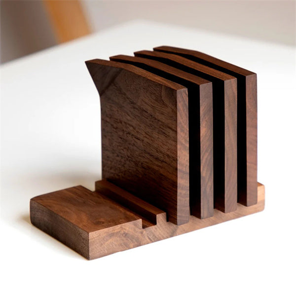 Walnut Angled Coaster Set