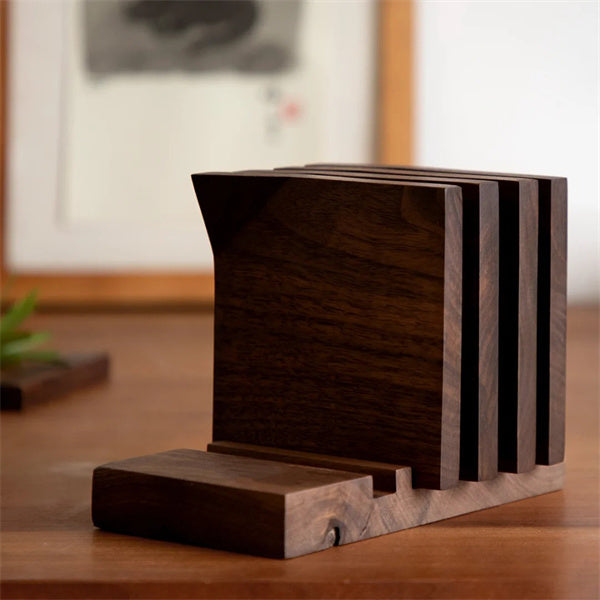 Walnut Angled Coaster Set