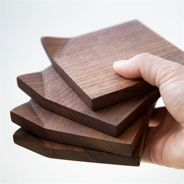 Walnut Angled Coaster Set