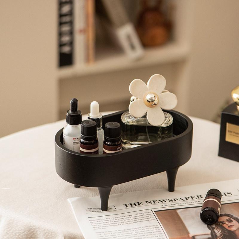 Walnut Perfume Display Shelf Vintage Desk Organizer