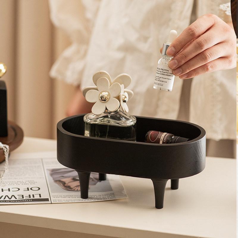 Walnut Perfume Display Shelf Vintage Desk Organizer