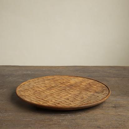 Water Ripple Round Plate Solid Wood Round Tray