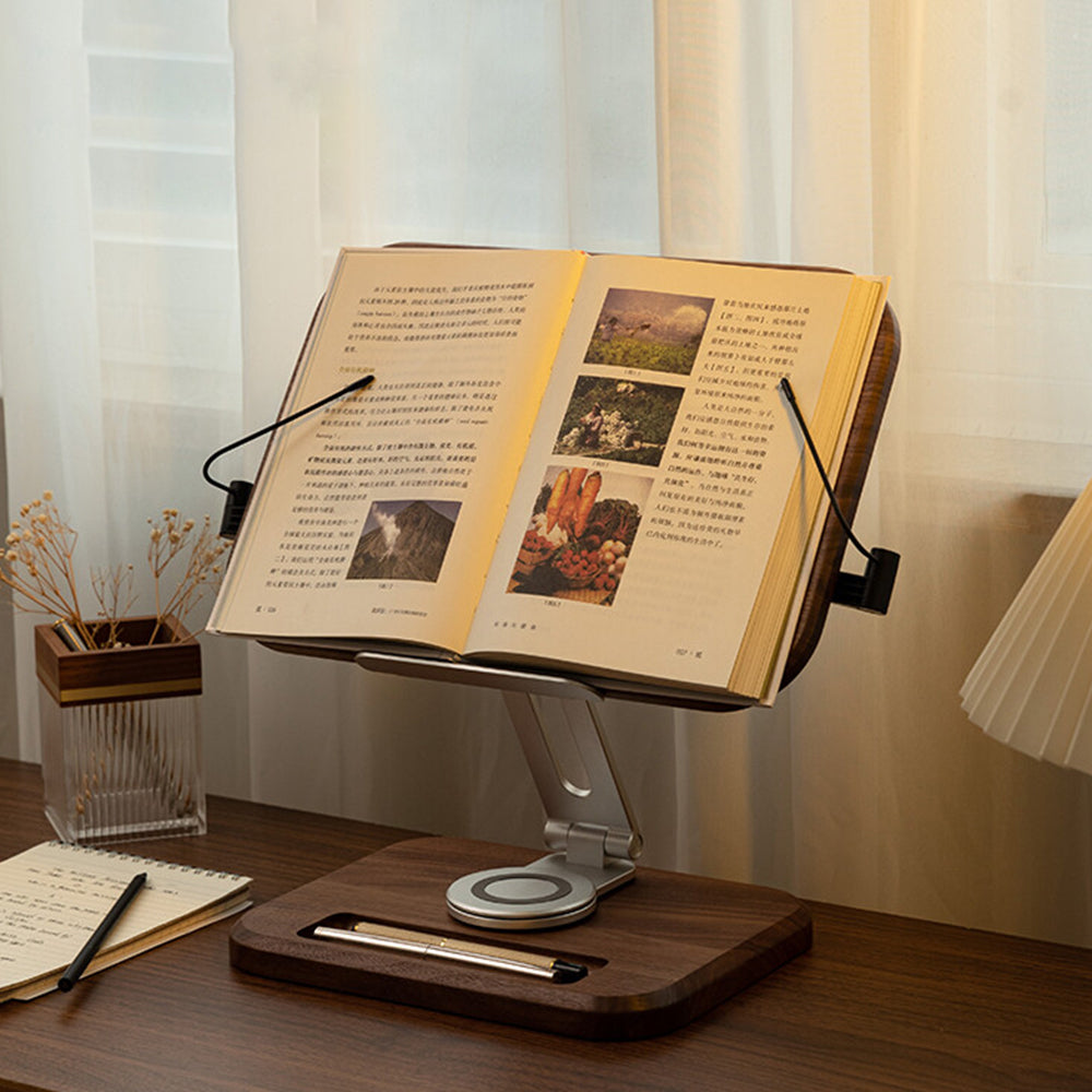 Walnut Adjustable Stand Holder For Book Recipe Laptop Ipad