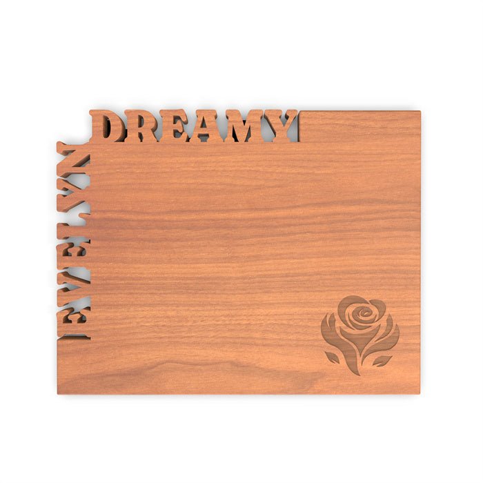 WORDS WITH WOOD LTDCutting Board Angled - sided with Name and Rose