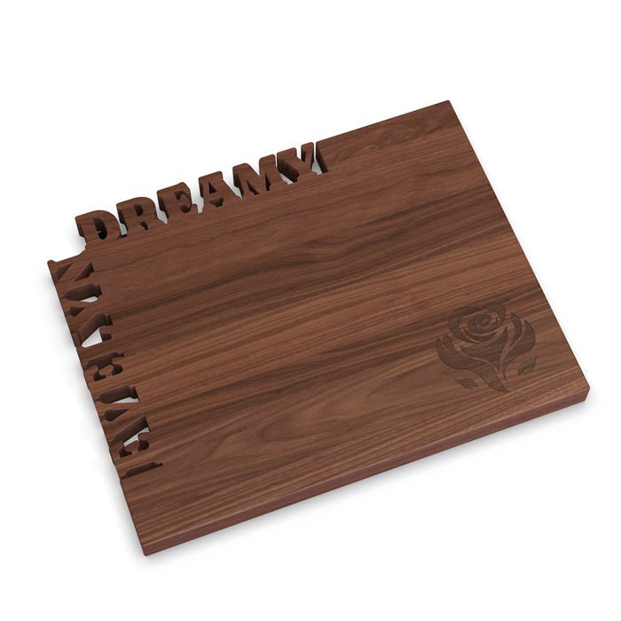 WORDS WITH WOOD LTDCutting Board Angled - sided with Name and Rose
