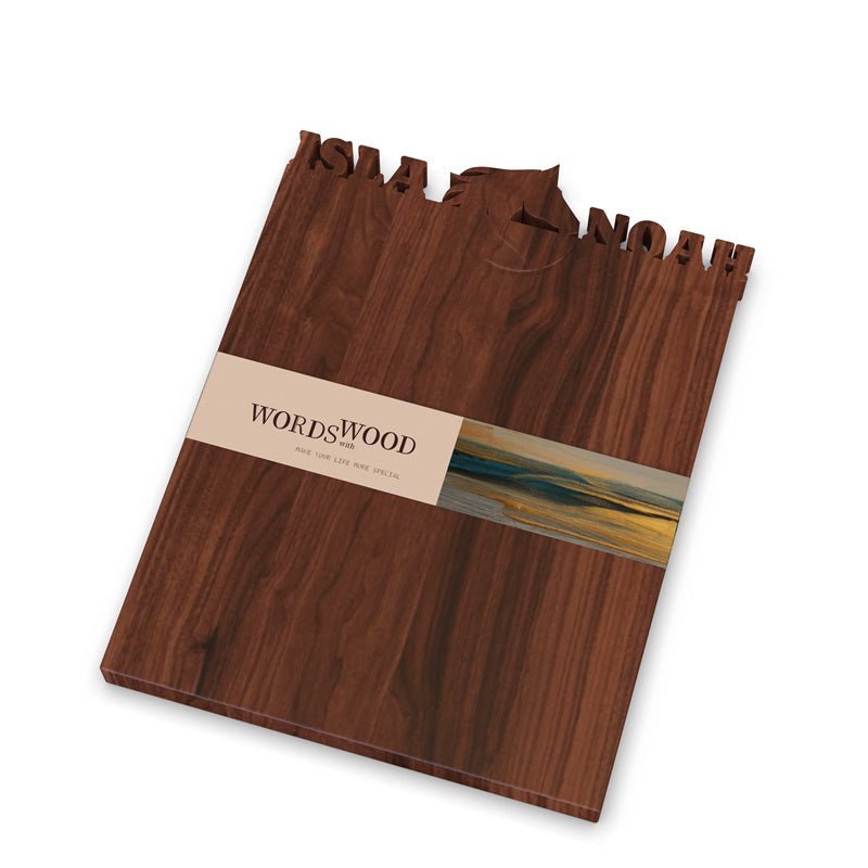 WORDS WITH WOOD LTDCutting Board with Name and Horse Pattern