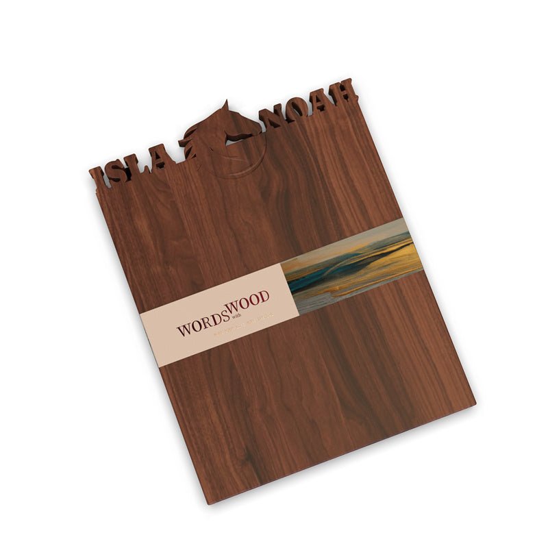 WORDS WITH WOOD LTDCutting Board with Name and Horse Pattern
