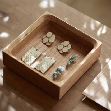 Multifunctional Desktop Jewelry Whole Wood Contain