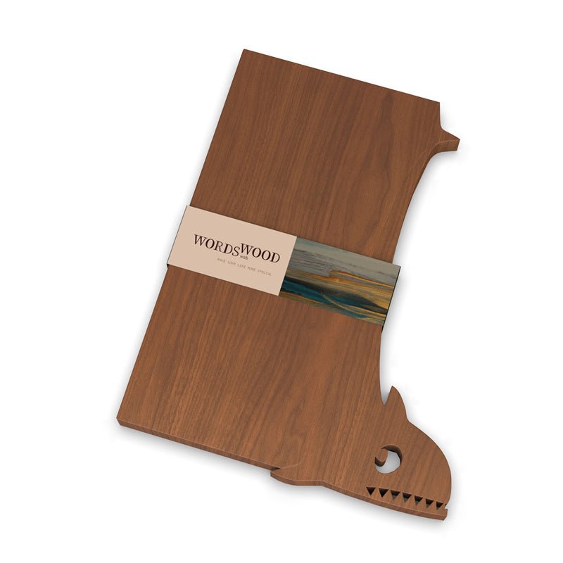 WORDS WITH WOOD LTDPersonalized Cutting Board Special Gift and Shark Pattern