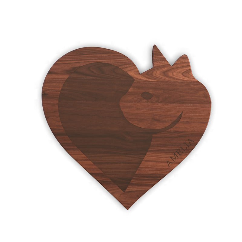 WORDS WITH WOOD LTDPersonalized Cutting Board with Monogram and Love Cat