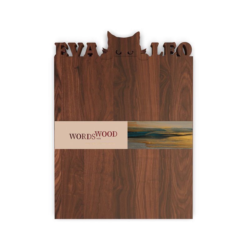 WORDS WITH WOOD LTDPersonalized Cutting Board with Name and Cat Pattern